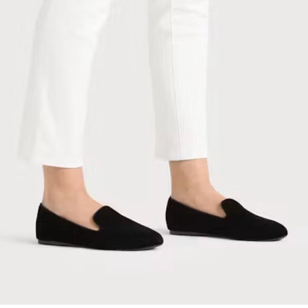 Birdies The Starling Black Velvet Loafers- Size 8